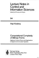 Computational complexity of bilinear forms by Hari Krishna