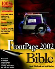 Cover of: FrontPage 2002 bible by David Elderbrock