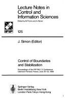 Cover of: Control of Boundaries and Stabilization by Jacques Simon