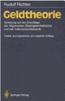 Cover of: Geldtheorie by Rudolf Richter