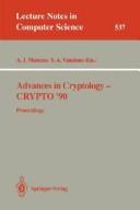 Cover of: Advances in Cryptology (Lecture Notes in Computer Science)