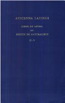 Cover of: Liber De Anima Seu Sextus De Naturalibus (Avicenna Latinus , Part 4&5)