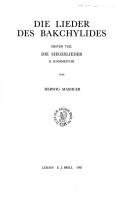 Cover of: Die Lieder des Bakchylides. by Bacchylides