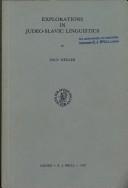 Cover of: Explorations in Judeo-Slavic Linguistics (Contributions to the Sociology of Jewish Languages, Vol 2)