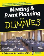 Cover of: Meeting & event planning for dummies by Susan A. Friedmann