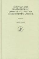 Cover of: Egyptian and Semito-Hamitic (Afro-Asiatic) Studies in Memoriam W. Vycichl: In Memoriam W. Vycichl (Studies in Semitic Languages and Linguistics) by 
