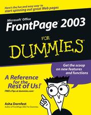 Cover of: Front Page 2003 for Dummies by Asha Dornfest