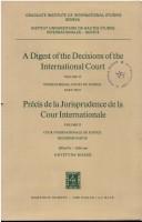 Cover of: A Digest of the Decisions of the International Court Vol II