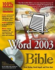 Cover of: Word 2003 bible