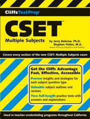 Cover of: CSET, Multiple Subjects by Jerry Bobrow