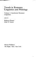 Cover of: Trends in Romance Linguistics and Philology. Ed by R. Posner. Vol 2: Synchronic Romance Linguistics (Trends in Lingui)