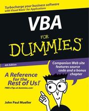 Cover of: VBA for Dummies by John Paul Mueller