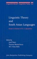 Cover of: Linguistic Theory and South Asian Languages: Essays in Honour of K. A. Jayaseelan (Linguistik Aktuell / Linguistics Today)