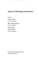 Cover of: Aspects of Meaning Construction