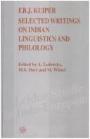 Cover of: Selected writings on Indian lingustics and philology by Franciscus Bernardus Jacobus Kuiper