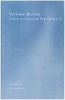 Cover of: Psychologische Schriften: Textkritische Ausgabe in 2 Bänden by Mauro Antonelli