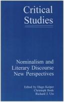 Cover of: Nominalism and literary discourse: new perspectives