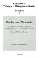 Ontologie oder Metaphysik? by Albert Zimmermann