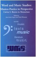 Cover of: MUSICO-POETICS IN PERSPECTIVE. Calvin S. Brown in Memoriam. (Word and Music Studies 2) (Word & Music Studies)