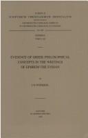 Cover of: Evidence of Greek Philosophical Concepts in the Writings of Ephrem the Syrian by Ute Possekel