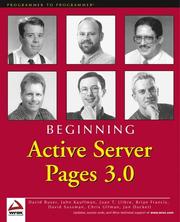 Beginning Active Server Pages 3.0 by Chris Ullman