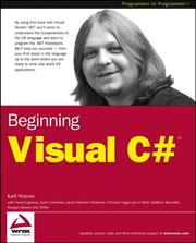 Cover of: Beginning Visual C# (Programmer to Programmer)