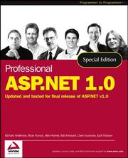 Professional ASP.NET 1.0 by Richard Anderson, Brian Francis, Alex Homer, Rob Howard, Dave Sussman, Karli Watson, Anderson, Richard