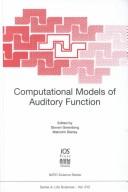Cover of: Computational Models of Auditory Function by S Greenberg