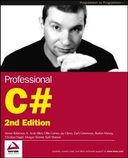 Cover of: Professional C#, Second Edition by Simon Robinson, K. Scott Allen, Ollie Cornes, Jay Glynn, Zach Greenvoss, Burton Harvey, Christian Nagel, Morgan Skinner, Karli Watson