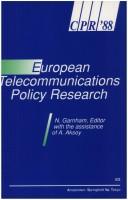 Cover of: European Telecommunications Policy Research, (Ecpr)