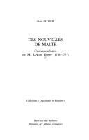 Cover of: Des Nouvelles de Malte: Correspondance de M. L'Abbe Boyer (1738-1777) (Diplomatie Et Histoire)