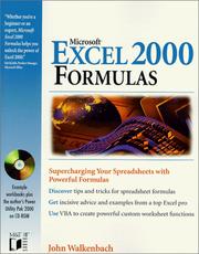 Cover of: Microsoft Excel 2000 formulas by John Walkenbach