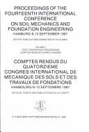 Cover of: Proceedings of the Fourteenth International Conference on Soil Mechanics and Foundation Engineering, Hamburg, 6-12 September 1997 =: Comptes rendus du quatorzieme Congrès international de mecanique des sols et des travaux de fondations, Hambourg, 6-12 septembre 1997.