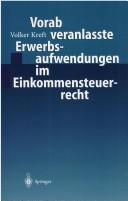 Cover of: Vorab veranlasste Erwerbsaufwendungen im Einkommensteuerrecht