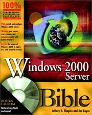 Cover of: Windows 2000 Server Administrator's Bible (with CD-ROM) by Jeffrey R. Shapiro, Jim Boyce