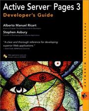 Cover of: Active Server Pages 3 Developer's Guide by Manuel Alberto Ricart, Stephen Asbury