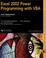 Cover of: Excel 2002 Power Programming with VBA