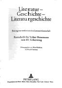 Cover of: Literatur - Geschichte - Literaturgeschichte: FT Fur Volker Honemann Zum 60. Geburtstag