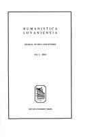 Cover of: Humanistica Lovaniensia: Journal of Neo-Latin Studies