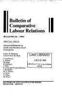 Cover of: Industrial Relations in Small and Medium-Sized Enterprises (Bulletin of Comparative Labour Relations Series Set)