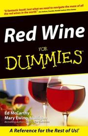 Cover of: Red wine for dummies by McCarthy, Ed.