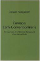 Cover of: Carnap's Early Conventionalism by Edmund Runggaldier