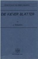 Cover of: Die Kiever Blatter. by J. Schaeken