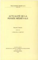 Cover of: Actualité de la pensée médiévale: recueil d'articles