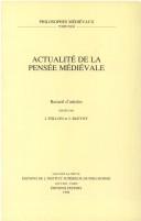 Actualiti de La Pensie Midiivale. Recueil Darticles. (Philosophes Medievaux) by J. Follon