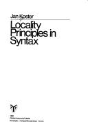 Cover of: Locality principles in syntax (Studies in generative grammar)