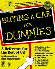 Cover of: Buying a car for dummies by Deanna Sclar