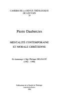 Cover of: Mentalité contemporaine et morale chrétienne by Pierre Daubercies, Pierre Daubercies