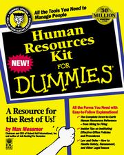 Cover of: Human resources kit for dummies