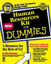 Cover of: Human resources kit for dummies by Max Messmer